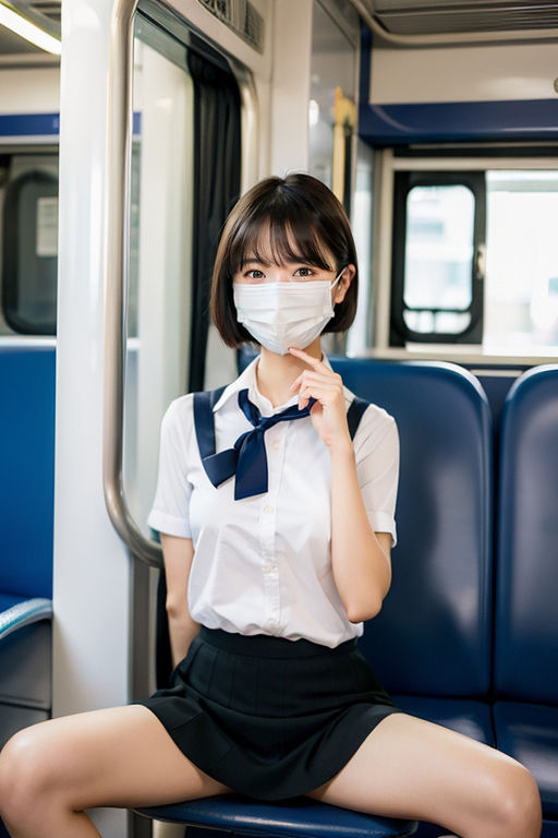 サンプル画像2:電車の向かい席13〜マスクのおんなのこ〜(★マイナーフェチ★の殿堂) [d_285684]