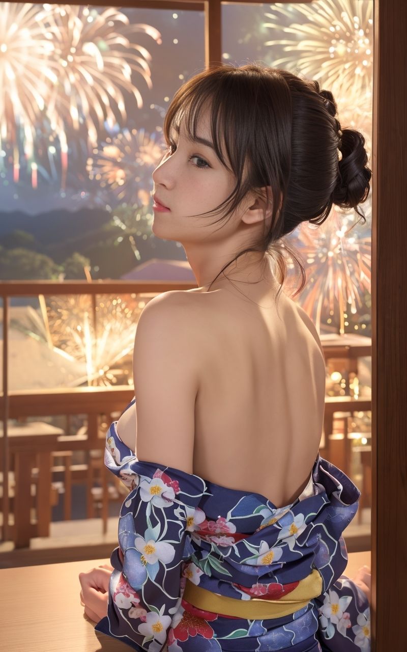 サンプル画像3:花火デート、そのあとで・・・(AI美女妄想図鑑) [d_285803]