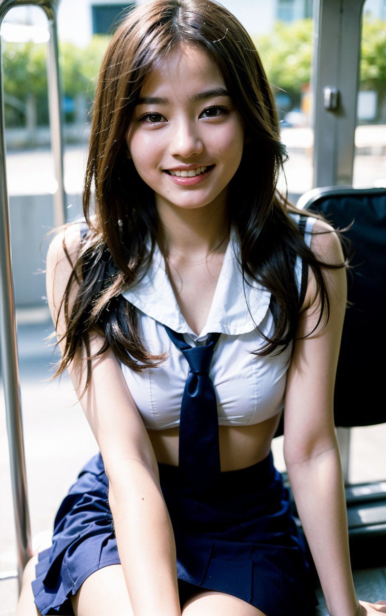 サンプル画像1:通学中にS〇Xする激カワJ〇達 1学期目(AIらぼんぬ) [d_286009]