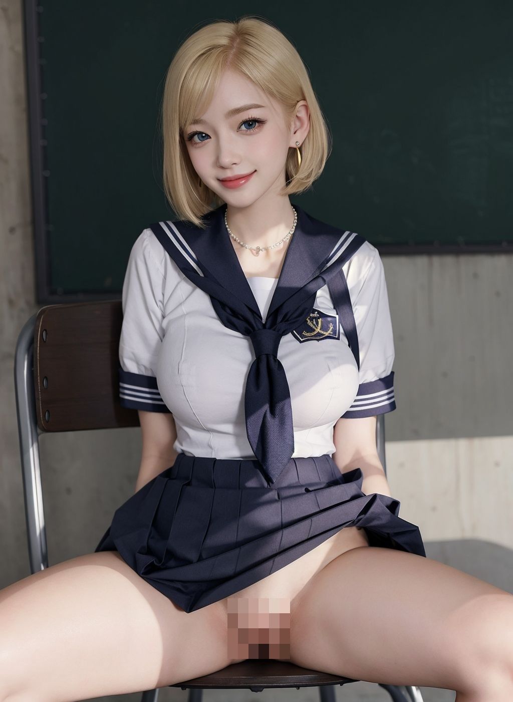 サンプル画像3:私立パイパン女学院〜セーラー服の下のおま〇こチェック〜(秋野美女研究所) [d_286140]