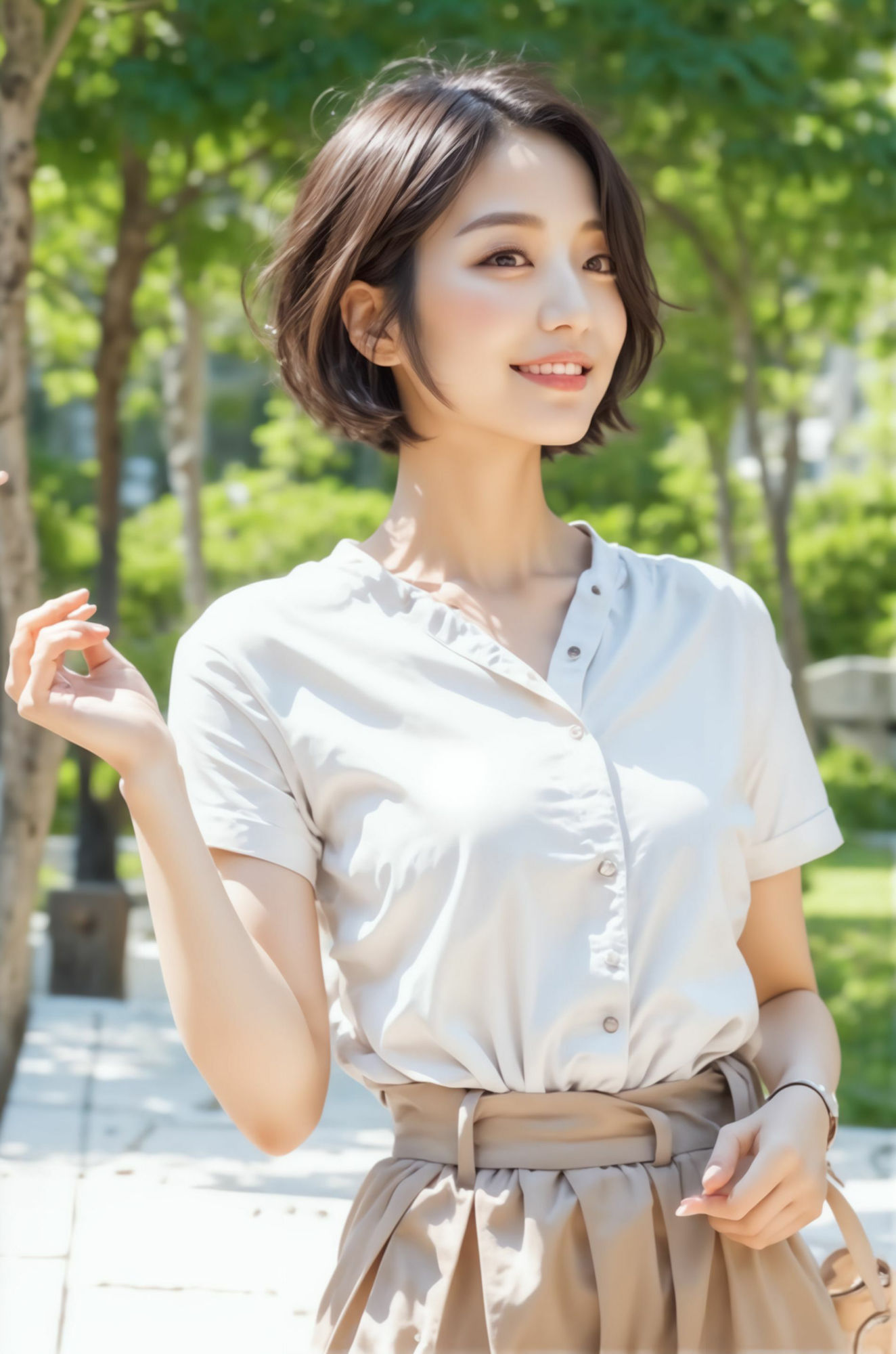 サンプル画像1:下北沢系・ショートカット爽やか女の子に恋して 妄想AI美女イラスト集vol.9 美少女 美女 満載(妄想グラビア出版) [d_286264]