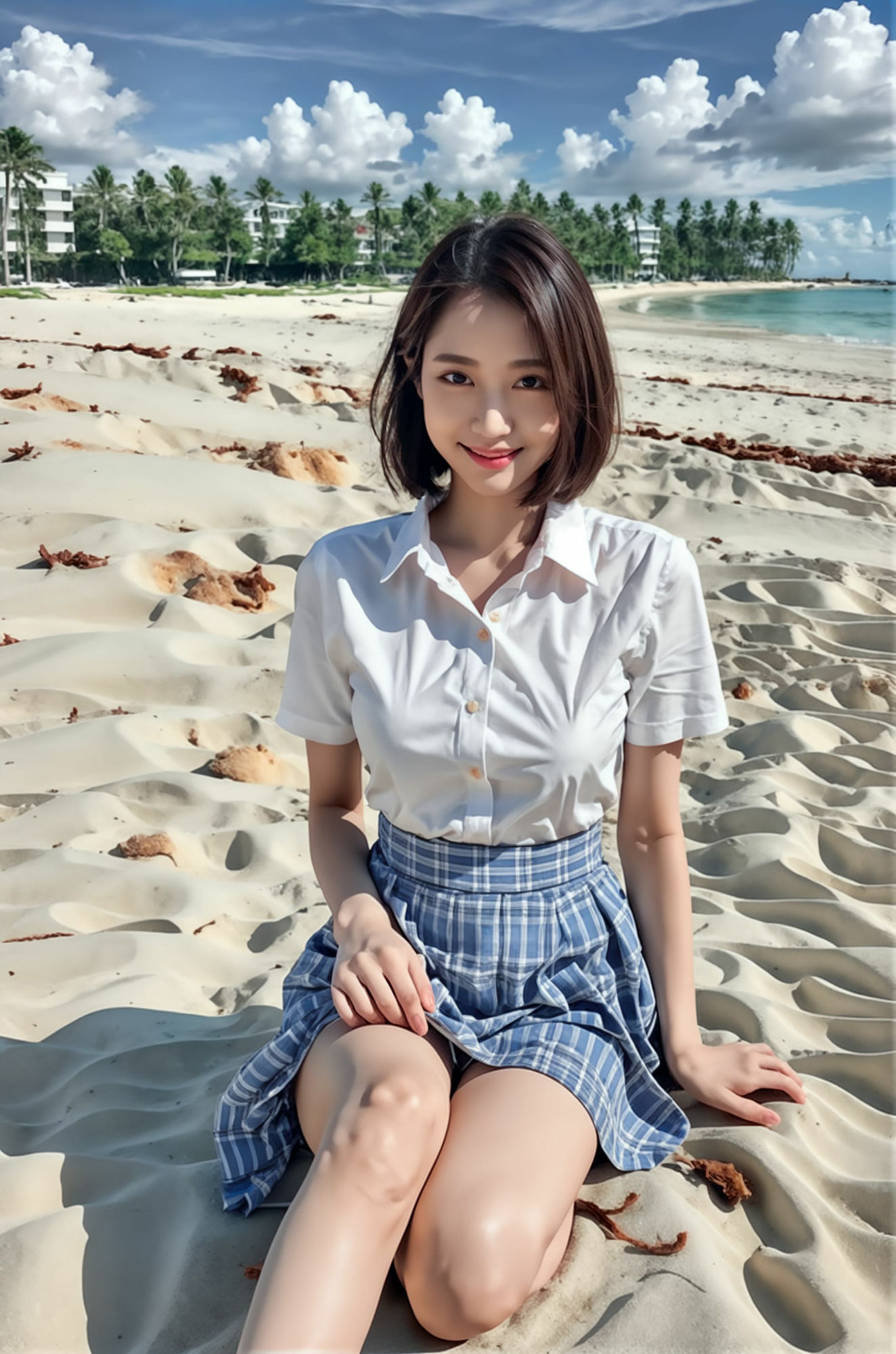 サンプル画像3:下北沢系・ショートカット爽やか女の子に恋して 妄想AI美女イラスト集vol.9 美少女 美女 満載(妄想グラビア出版) [d_286264]