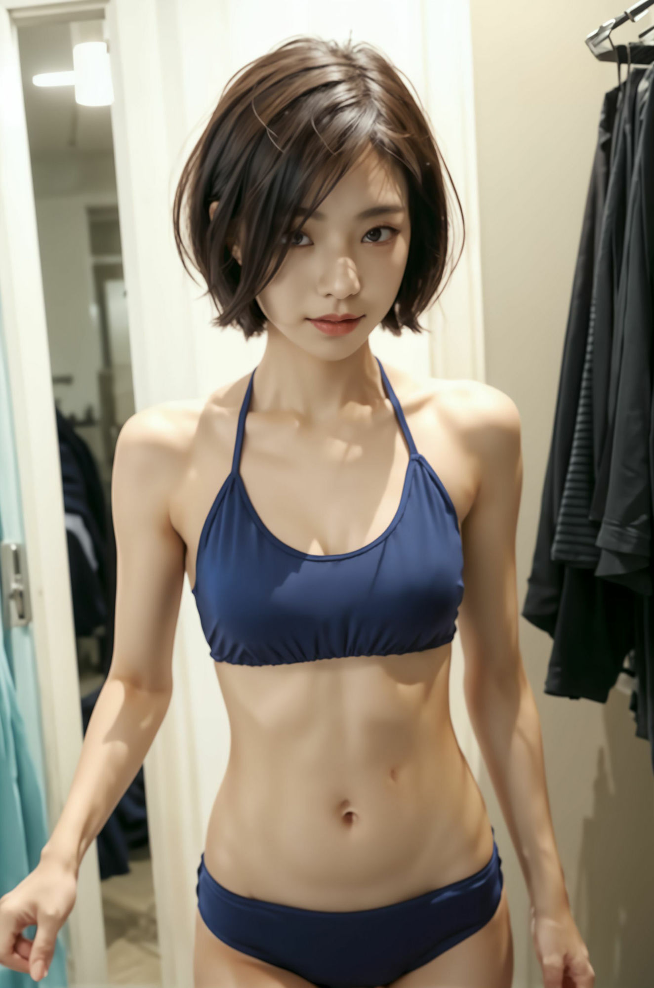 サンプル画像6:下北沢系・ショートカット爽やか女の子に恋して 妄想AI美女イラスト集vol.9 美少女 美女 満載(妄想グラビア出版) [d_286264]