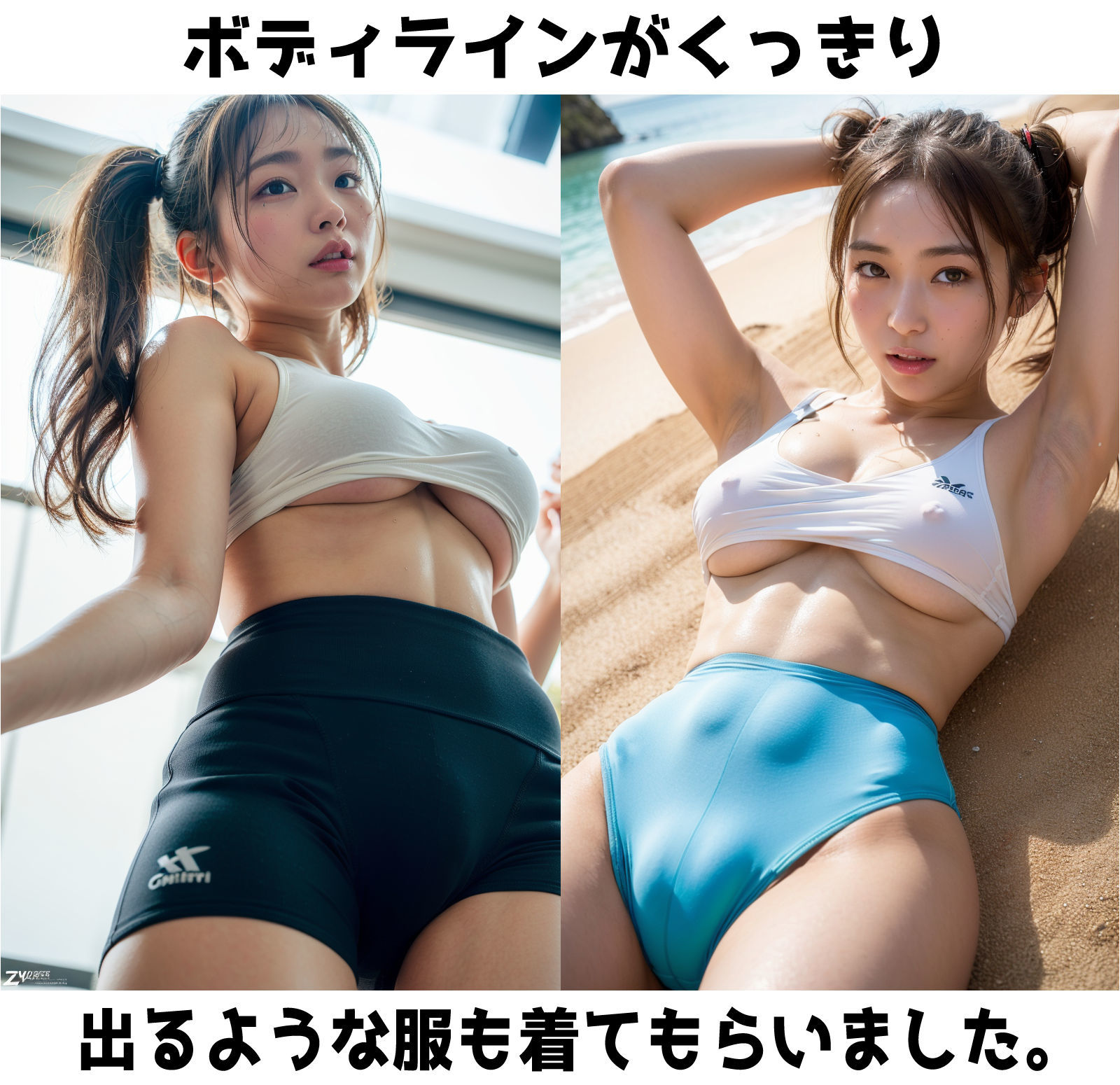 サンプル画像2:【運動美女】えちえちで汗だくな運動する美女たち(創造出版) [d_286339]