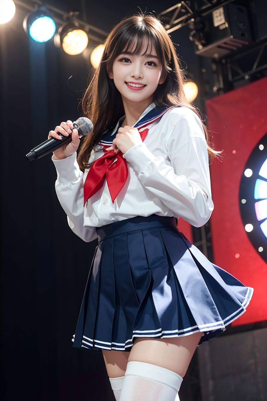 サンプル画像2:ヤレるアイドル女子○生の露出ステージ(女子○生AI画像) [d_286504]