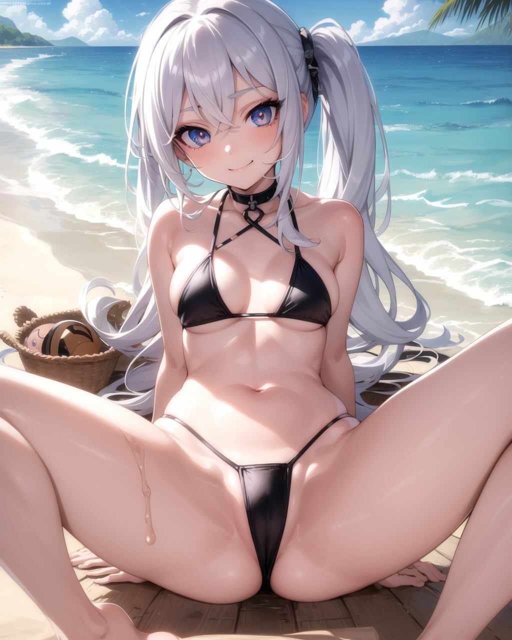 サンプル画像3:砂浜で遊んでるビキニの女の子がお股を広げて誘惑してきたから中出しさせてもらいました(秋野美女研究所) [d_286851]