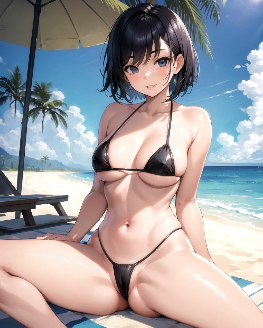 サンプル画像5:砂浜で遊んでるビキニの女の子がお股を広げて誘惑してきたから中出しさせてもらいました(秋野美女研究所) [d_286851]