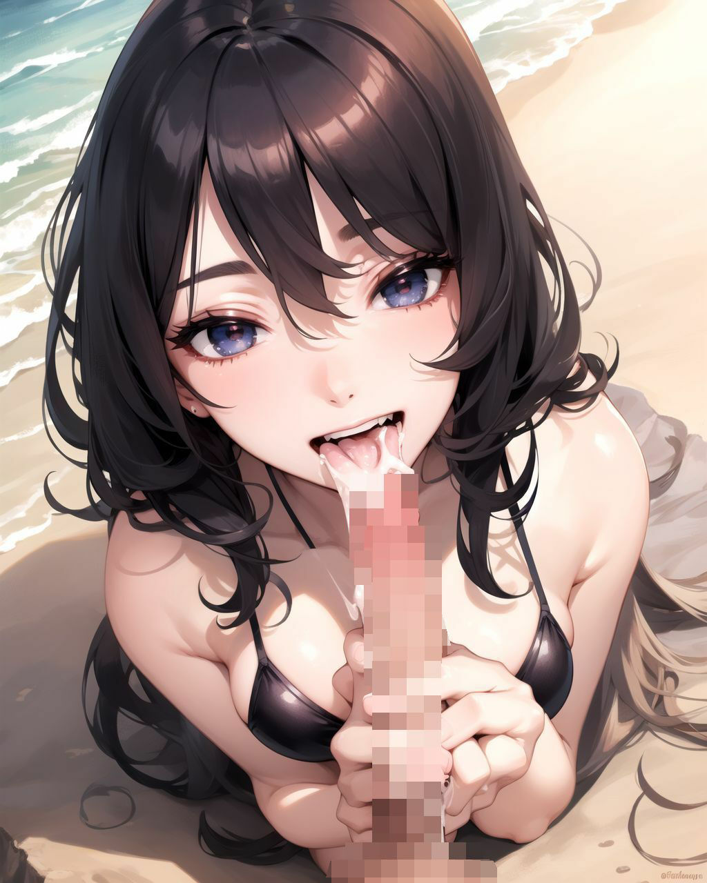 サンプル画像6:砂浜で遊んでるビキニの女の子がお股を広げて誘惑してきたから中出しさせてもらいました(秋野美女研究所) [d_286851]