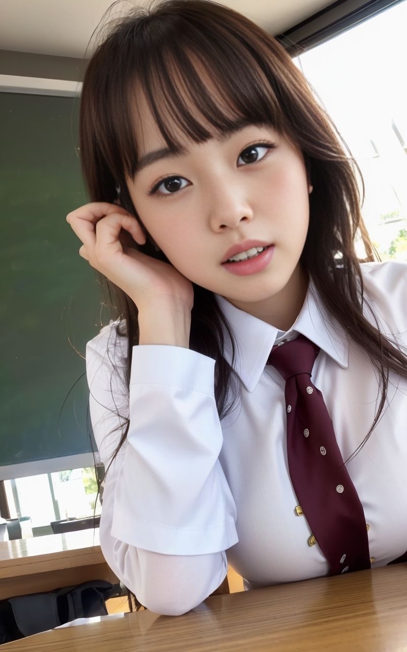 サンプル画像5:発情女子校生(AI美女妄想図鑑) [d_286862]