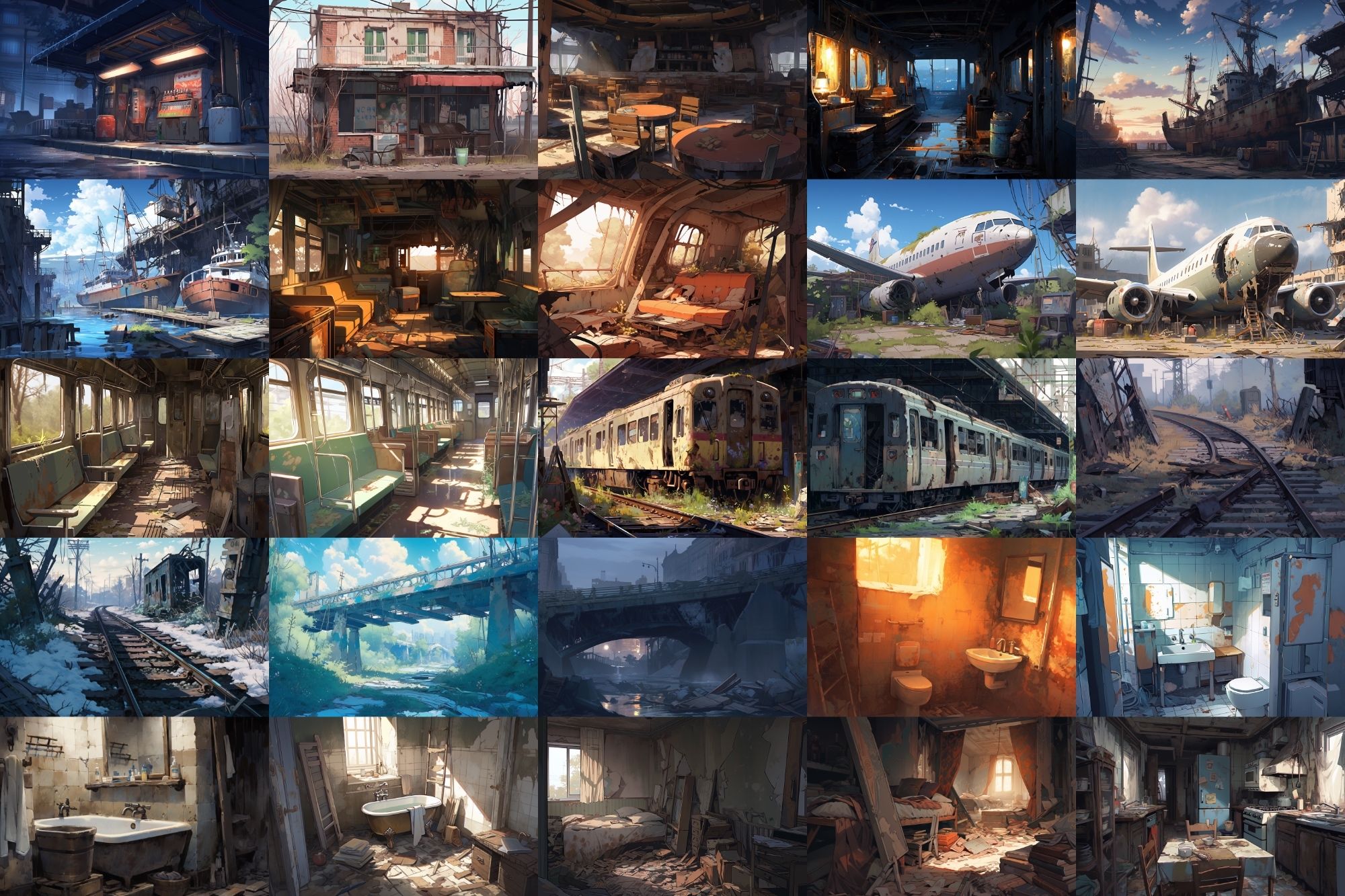 サンプル画像2:【繊細で芸術的な廃墟系の背景】著作権フリーの高解像度画像（100枚）(Game Material Store) [d_286869]