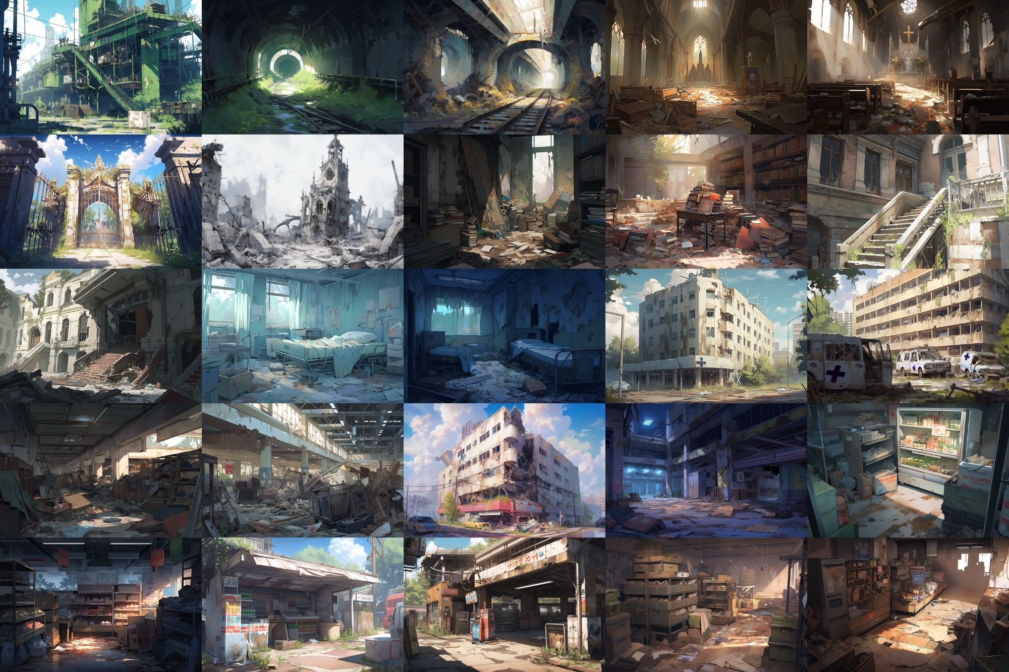 サンプル画像3:【繊細で芸術的な廃墟系の背景】著作権フリーの高解像度画像（100枚）(Game Material Store) [d_286869]