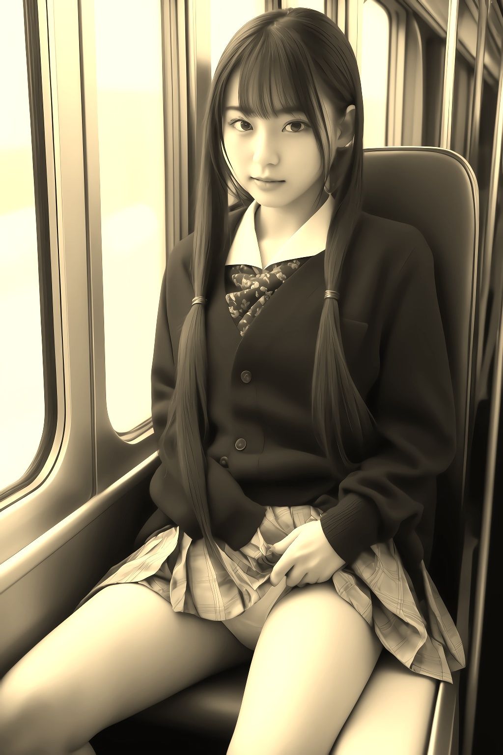 サンプル画像1:おパンツ見せてくれる女の子(エロAIいらすとや) [d_286931]