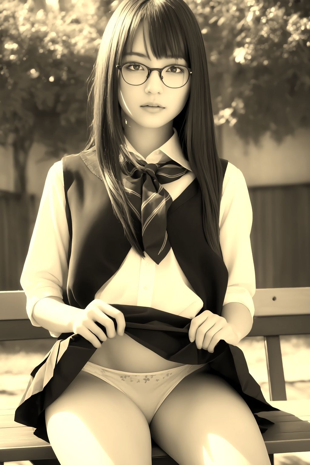 サンプル画像2:おパンツ見せてくれる女の子(エロAIいらすとや) [d_286931]