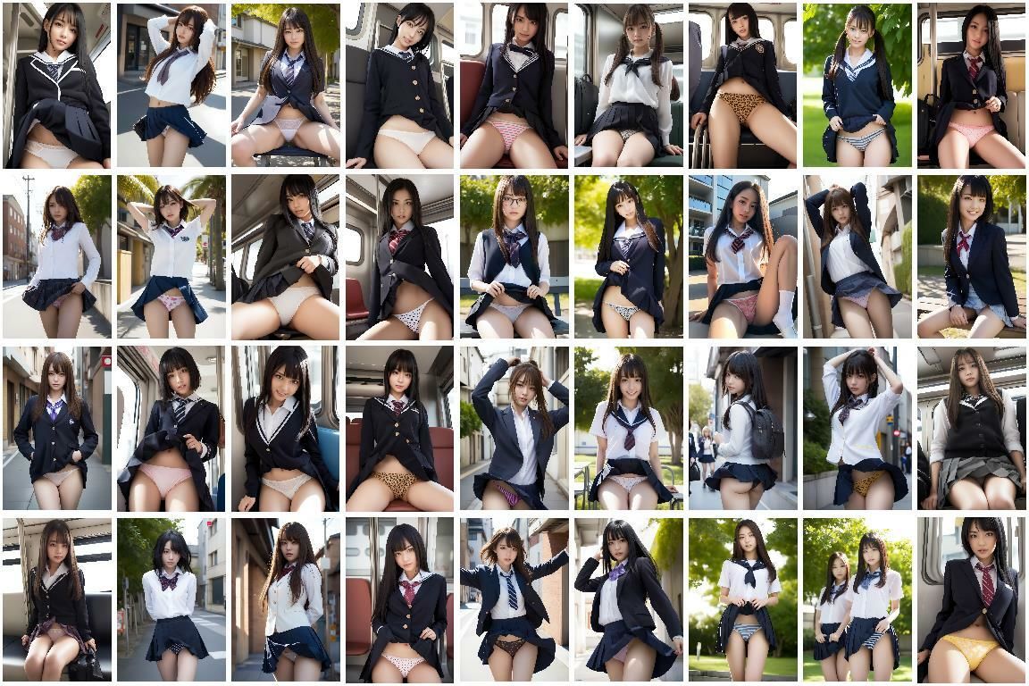 サンプル画像6:おパンツ見せてくれる女の子(エロAIいらすとや) [d_286931]