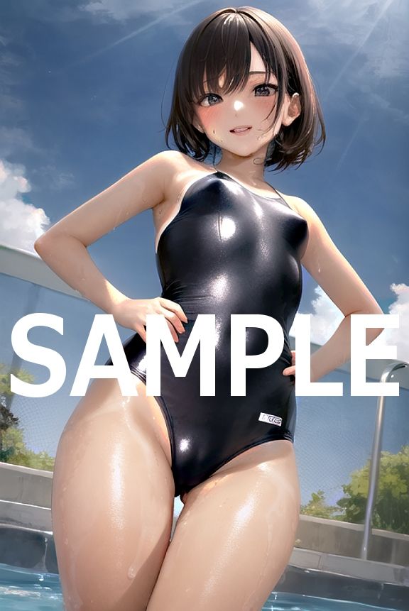 サンプル画像1:光沢スク水・写真集(AIぬぅる) [d_287073]