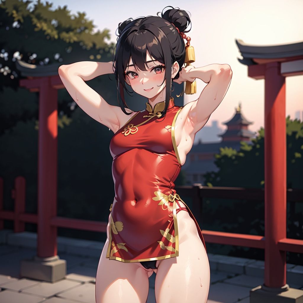 サンプル画像4:チャイナ服フェチ CG詰め合わせ Vol.1(AIフェチ左衛門) [d_287104]