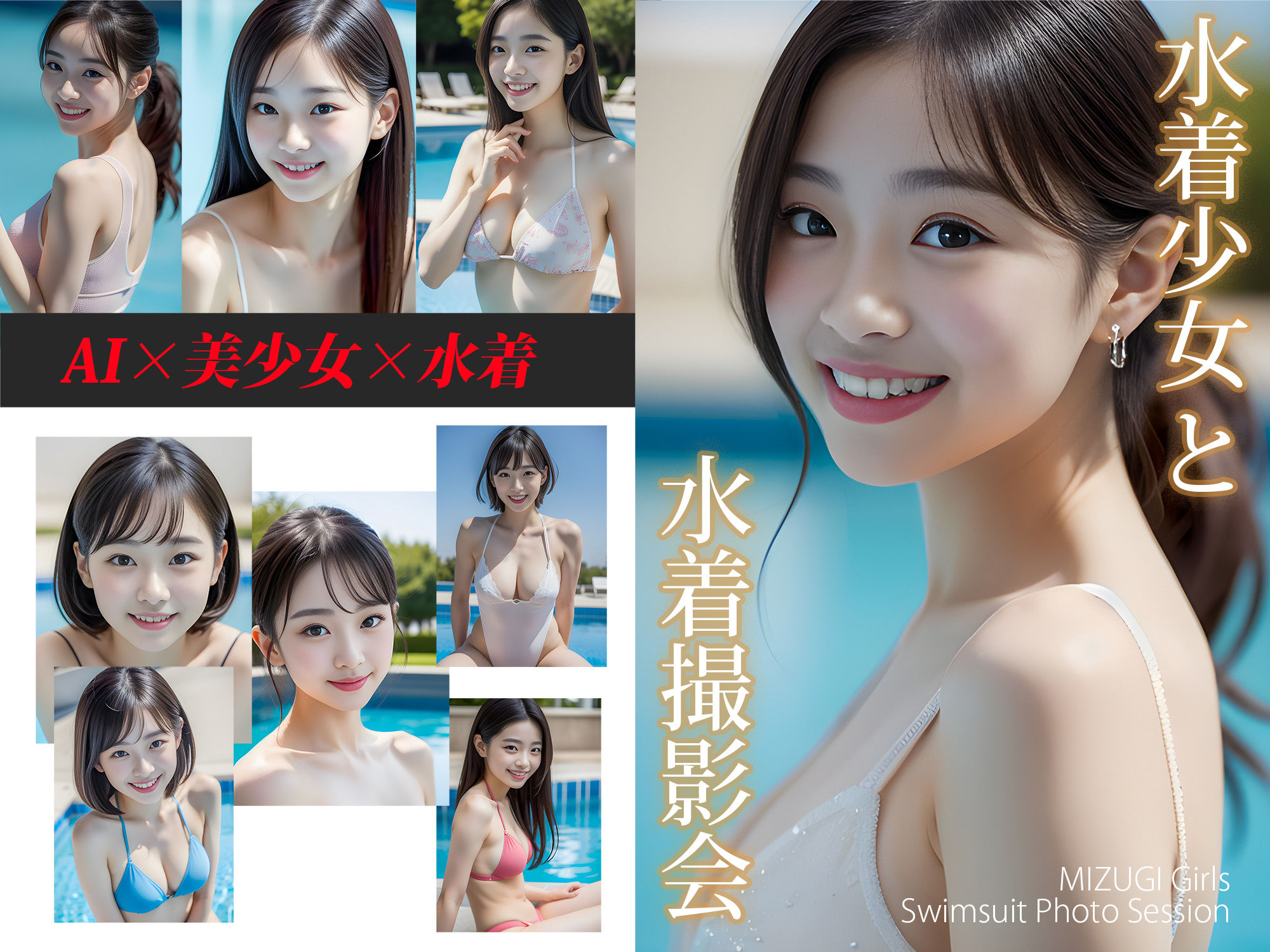 サンプル画像1:水着少女と水着撮影会(AI-ko) [d_287220]