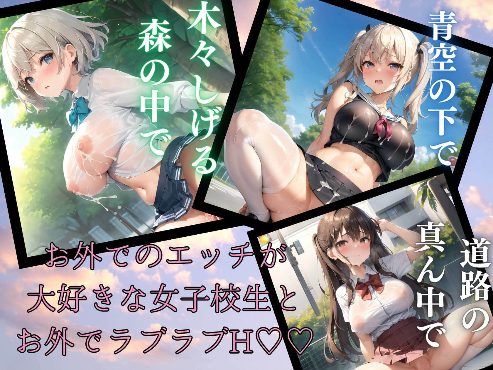 サンプル画像1:露出狂女子校生と野外でラブラブH【豪華321枚収録！】(エリスの林檎) [d_287228]