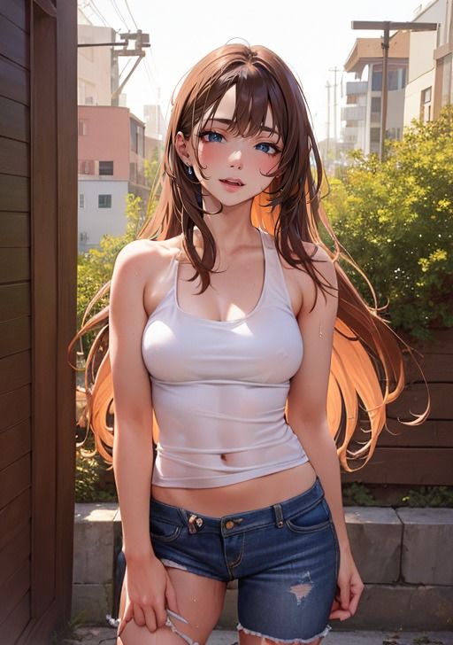 サンプル画像2:とある夏のホットパンツ女子 AI生成(Creative Infinity Designs) [d_287305]