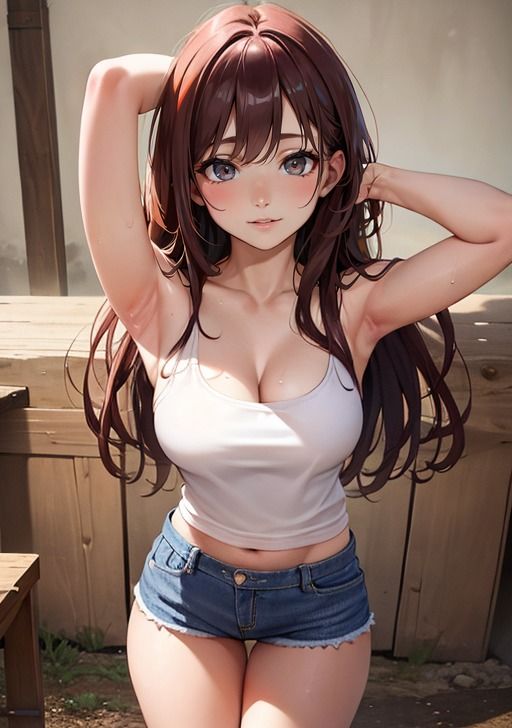 サンプル画像4:とある夏のホットパンツ女子 AI生成(Creative Infinity Designs) [d_287305]