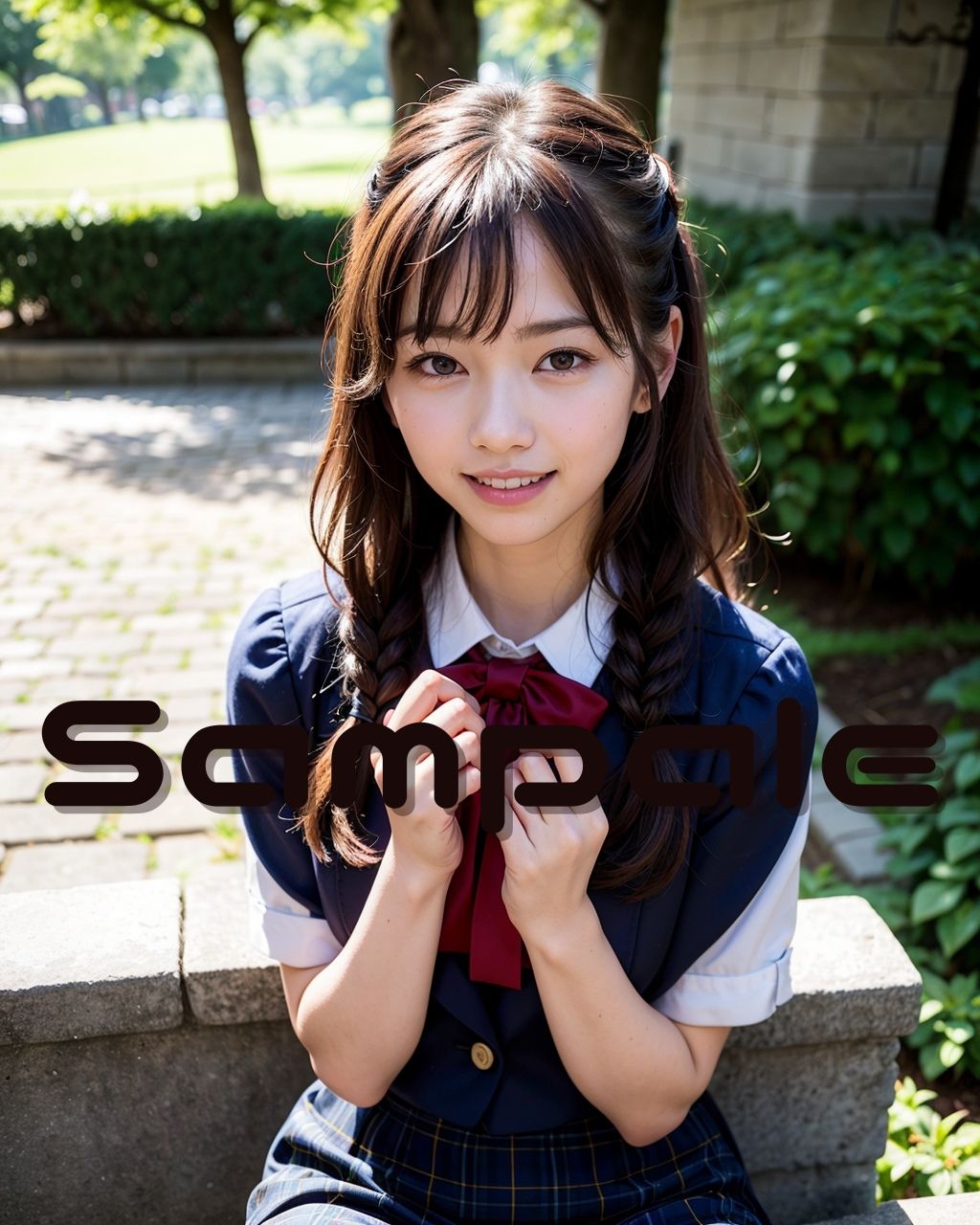 サンプル画像4:夢のシチュエーション お嬢様学校の女子校生（18歳JK）の表の顔と裏の顔(AI_MODEL_agency) [d_287357]