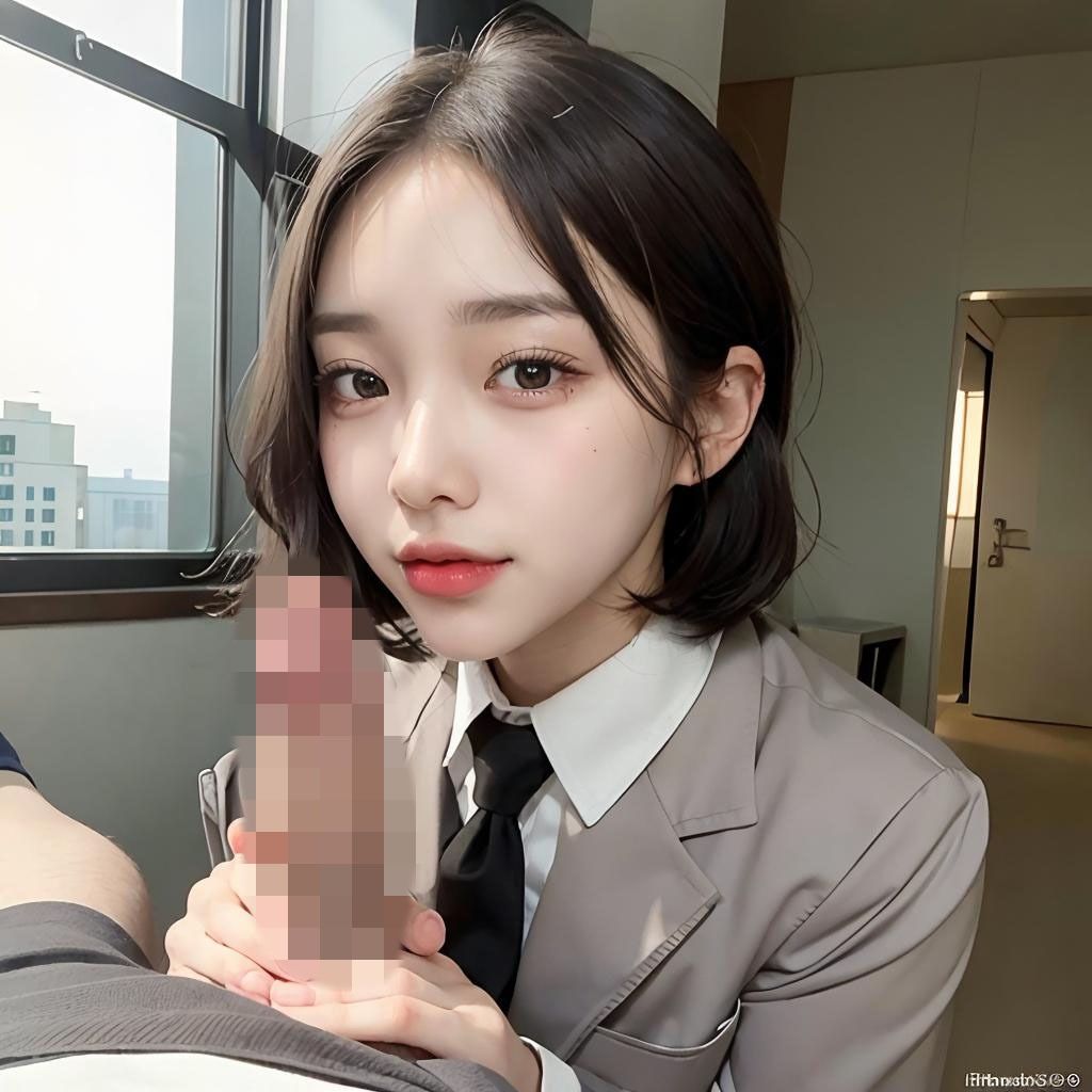 サンプル画像4:色白な同期と秘密の残業(AI美人クラブ) [d_287479]