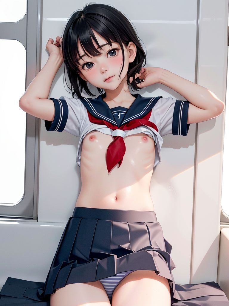 始発おっぱい少女