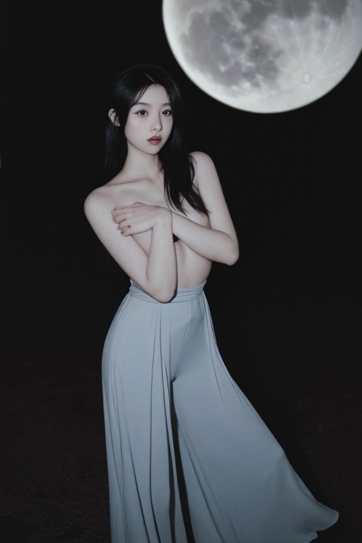 サンプル画像3:AI 美女 月夜に舞う 4 RE-EDITED(ななしのAI作画者) [d_287830]