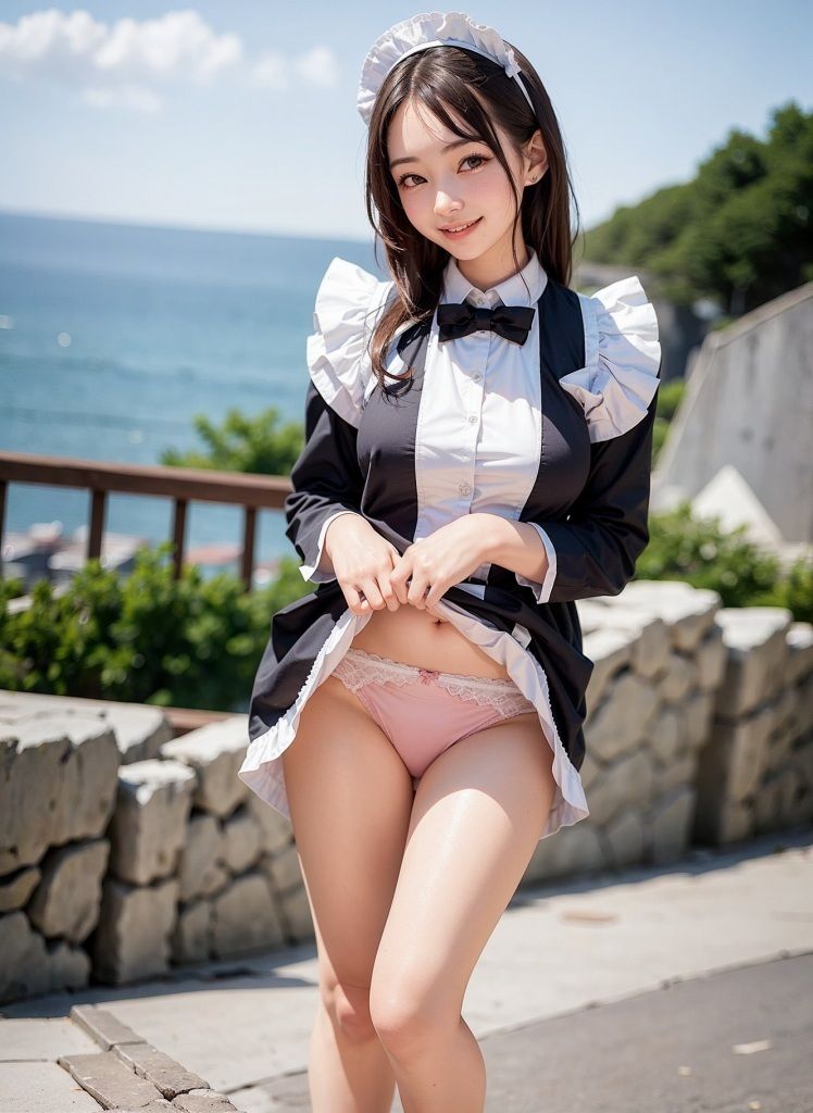 サンプル画像5:パンツ見せてくれるセクシーメイドちゃん フェチAIグラビア写真集(るぅる) [d_287980]