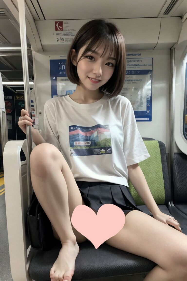 サンプル画像4:制服JKが電車でパンツ見えてても笑って誘ってくるんだが(AiharaKinoko フェチAI愛) [d_288056]