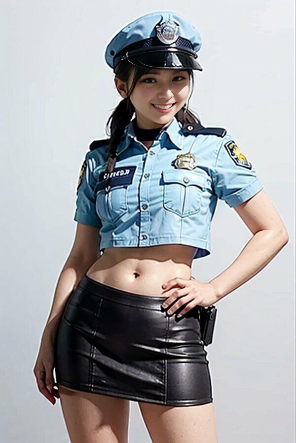 サンプル画像3:AIコスプレグラビア へそ出しミニスカポリス(美伝プロジェクト) [d_288234]