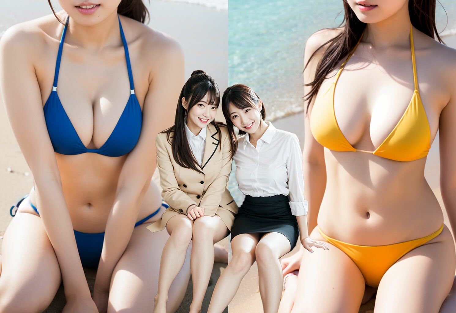 サンプル画像5:【お友達の水着姿】いつも一緒に働いているOL女子社員たちのプライベート(リアル日替わりさん) [d_288238]