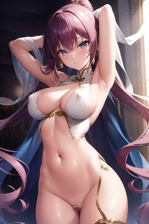 サンプル画像5:【激エロ注意】チャイナドレスの超可愛い美少女達のセクシーエロエロポーズ！！際どいドレス＆半脱ぎドレスも！(アップルぶちょー) [d_288358]