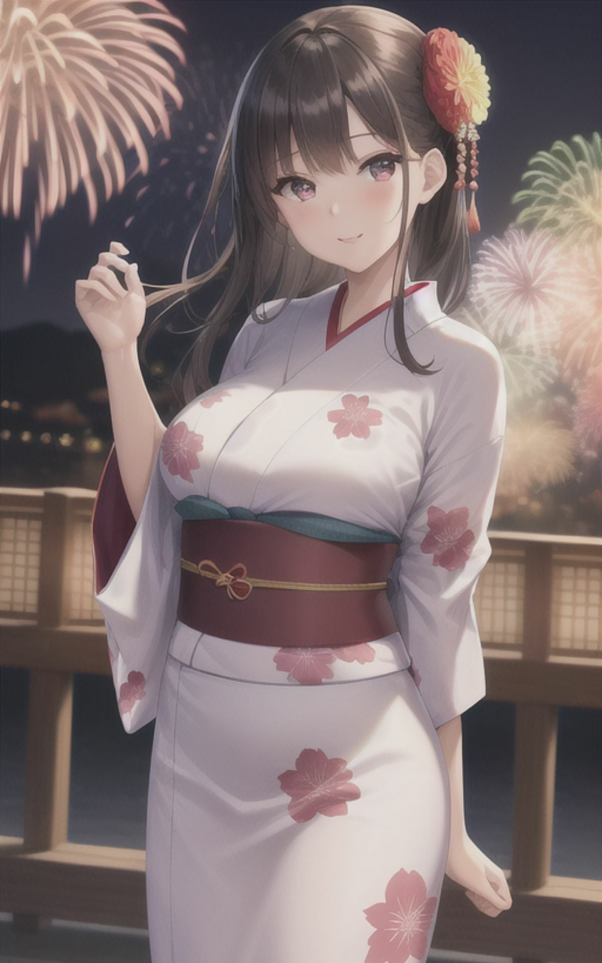 サンプル画像2:AI美女イラストvol.8浴衣デートしよっ！(AI Girls Creation) [d_288380]