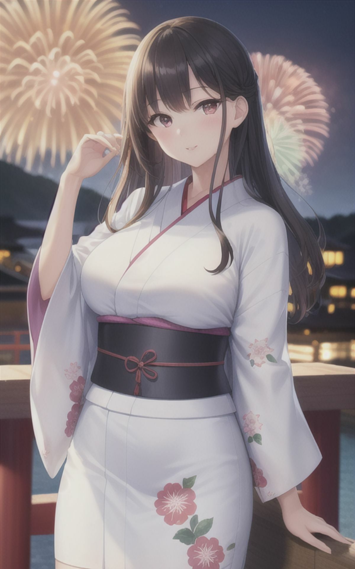 サンプル画像4:AI美女イラストvol.8浴衣デートしよっ！(AI Girls Creation) [d_288380]