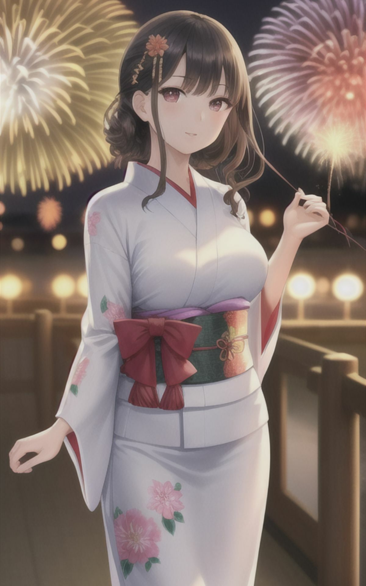 サンプル画像5:AI美女イラストvol.8浴衣デートしよっ！(AI Girls Creation) [d_288380]