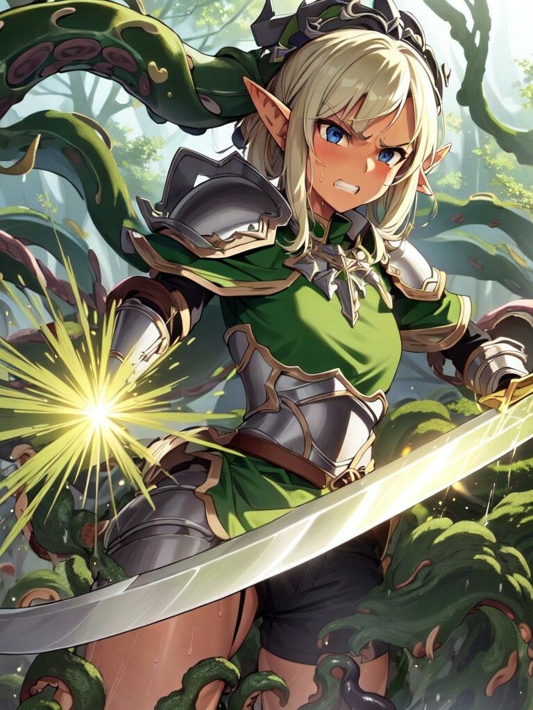 サンプル画像1:異世界姦襲 触手VSエルフ騎士団II(ししゃも万歳) [d_288428]