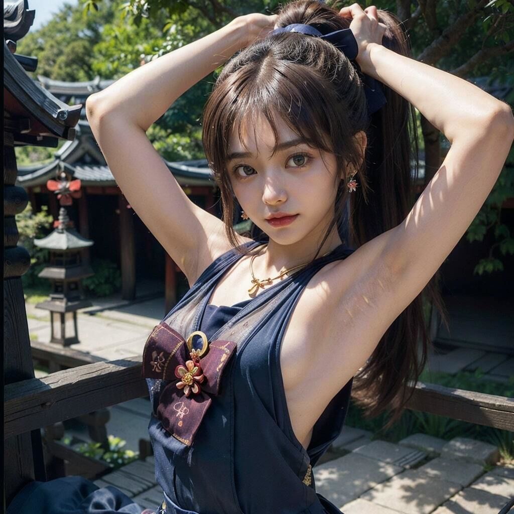 サンプル画像1:巫女の着たままSEX(AI美女図鑑) [d_288432]