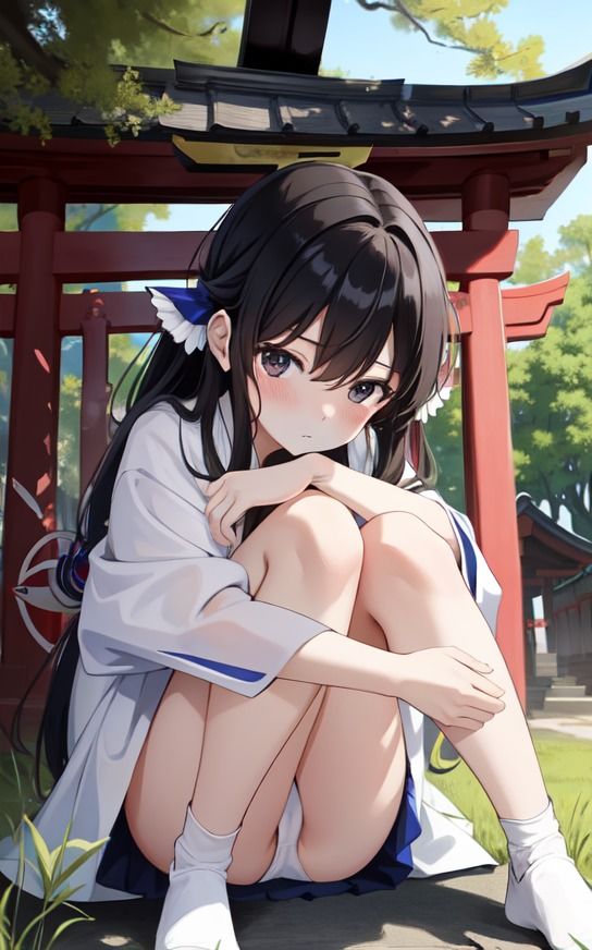 サンプル画像2:【巫女さまのパンチラ】美少女イラスト集【63枚】(AIカスタムラボ) [d_288539]