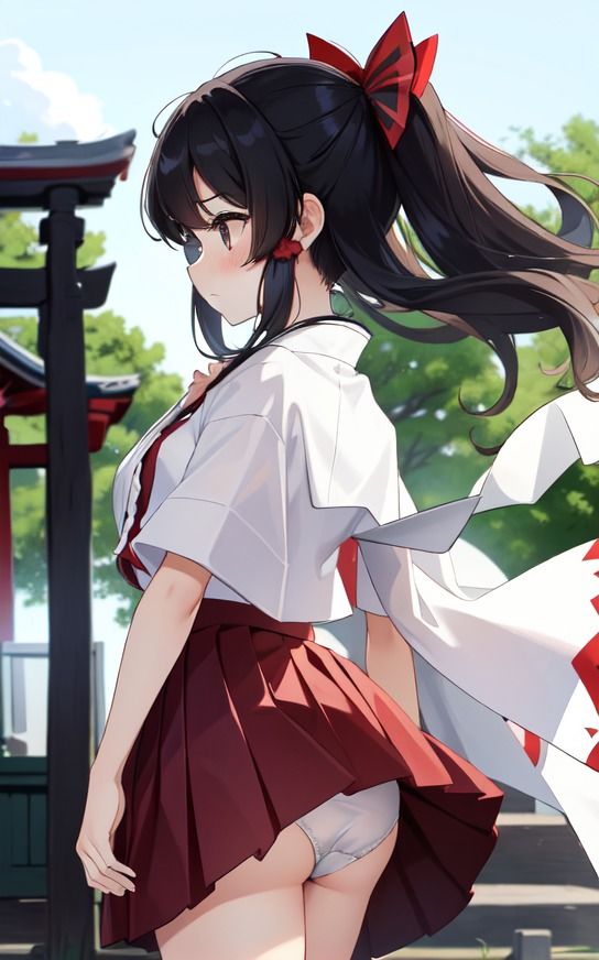 サンプル画像4:【巫女さまのパンチラ】美少女イラスト集【63枚】(AIカスタムラボ) [d_288539]