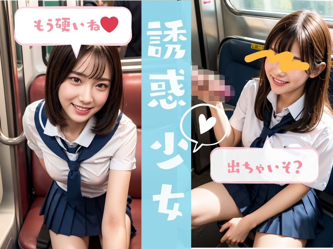 サンプル画像3:えちえちJK ハーレム電車 – 可愛すぎる女子○生たちが誘惑してくる！！ – 誘惑少女 -(AI美女はセカイを◯◯◯？) [d_288551]