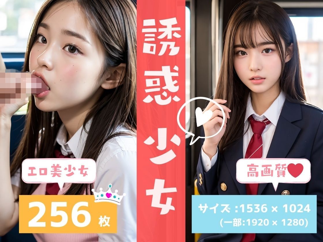 サンプル画像4:えちえちJK ハーレム電車 – 可愛すぎる女子○生たちが誘惑してくる！！ – 誘惑少女 -(AI美女はセカイを◯◯◯？) [d_288551]