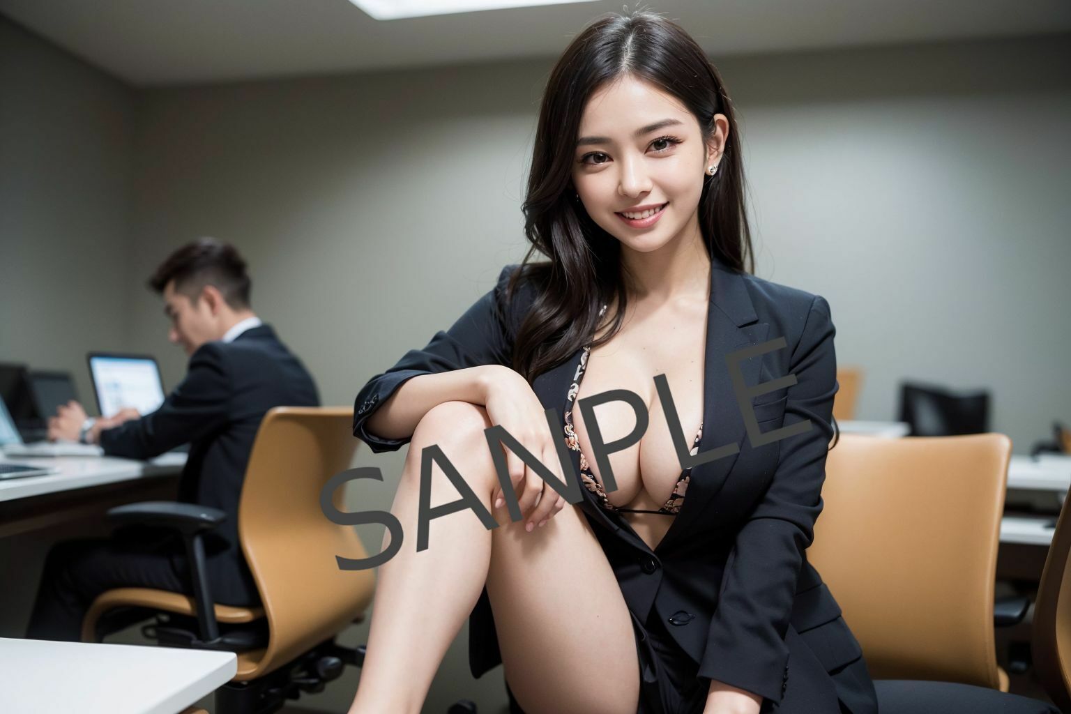 サンプル画像1:隣の後輩が見せてくるから仕事に集中できない俺 Short Ver.(ちょこれいと) [d_288610]