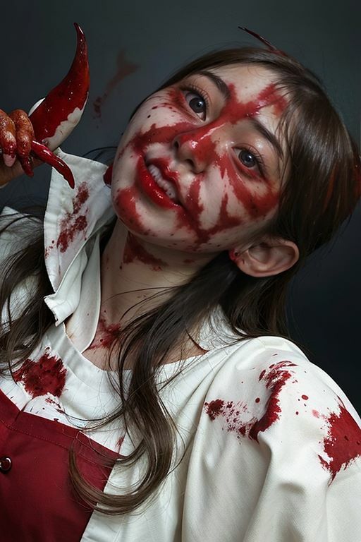 サンプル画像6:血花の舞: 狂気と美の対決 – AIが織りなす、現実を超えた女神たちの戦場(nico bassの世界) [d_288659]