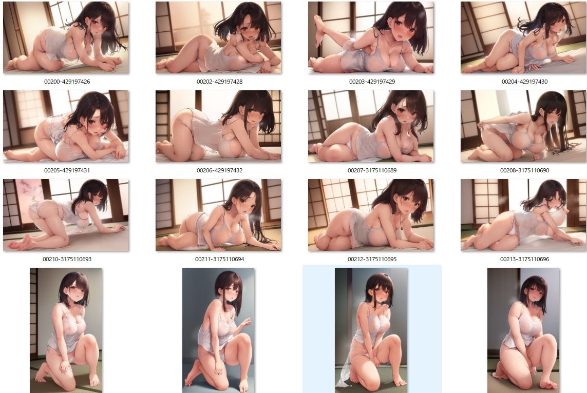 サンプル画像6:透けキャミソールの女性(宿題見せて) [d_288663]