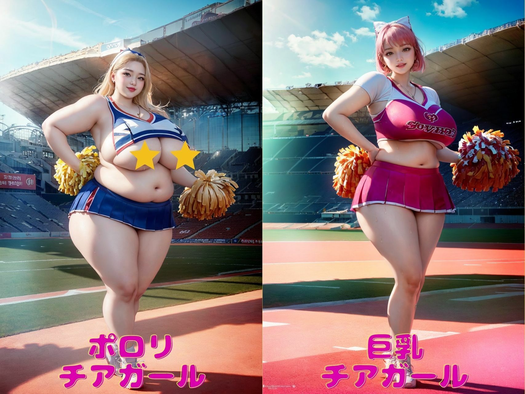 サンプル画像2:ぽっちゃりチアガール(肉感至上主義) [d_288678]