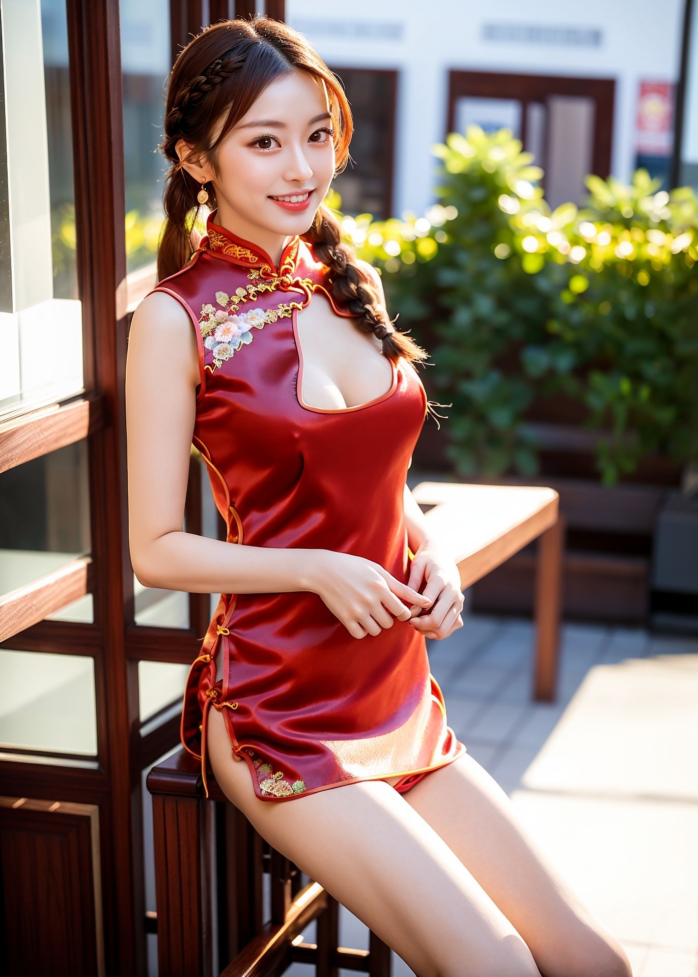 サンプル画像4:チャイナドレスが妖艶な美女278人がブラまで。。。 夢のフェチAIグラビア写真集(るぅる) [d_288744]