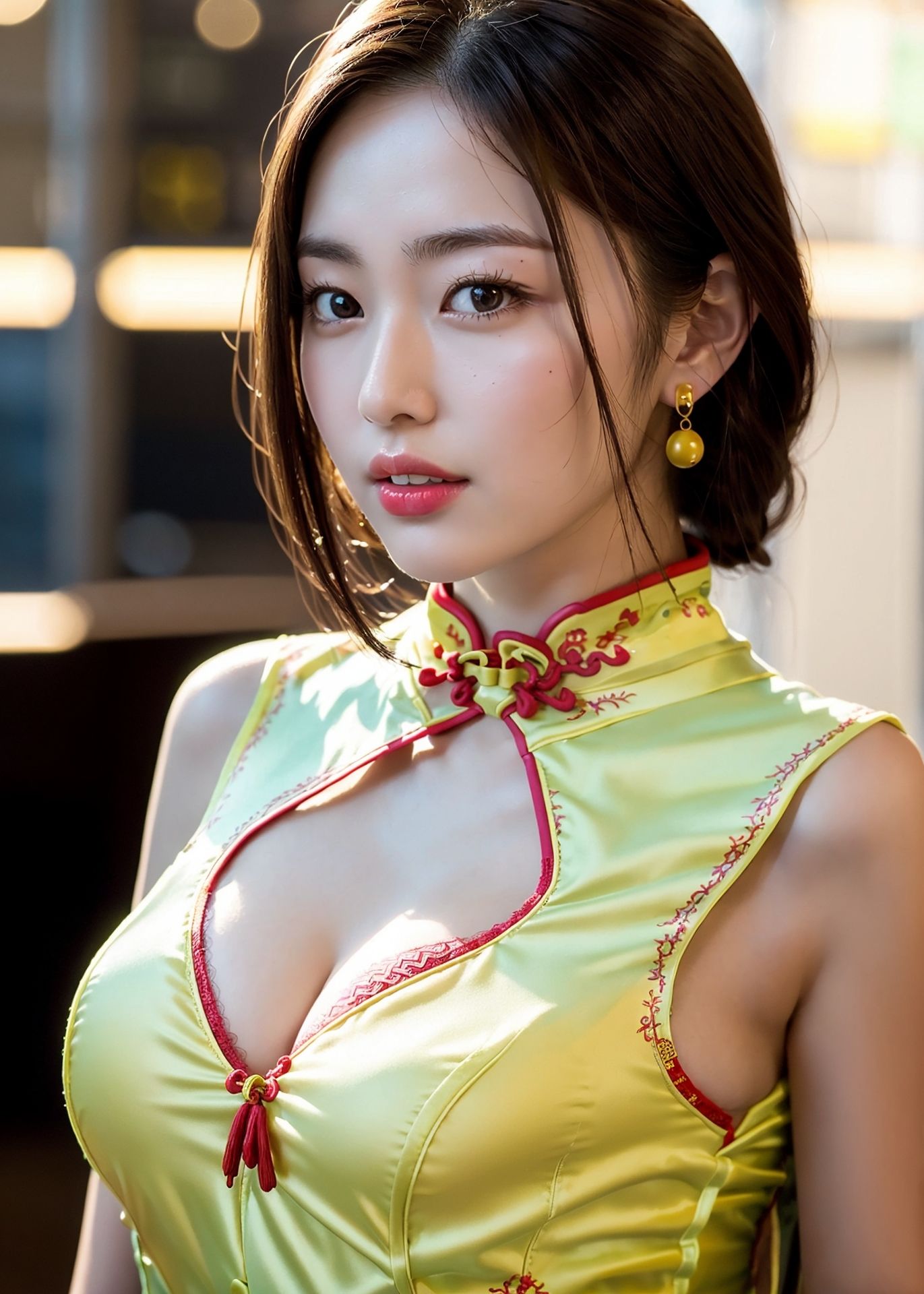 サンプル画像6:チャイナドレスが妖艶な美女278人がブラまで。。。 夢のフェチAIグラビア写真集(るぅる) [d_288744]