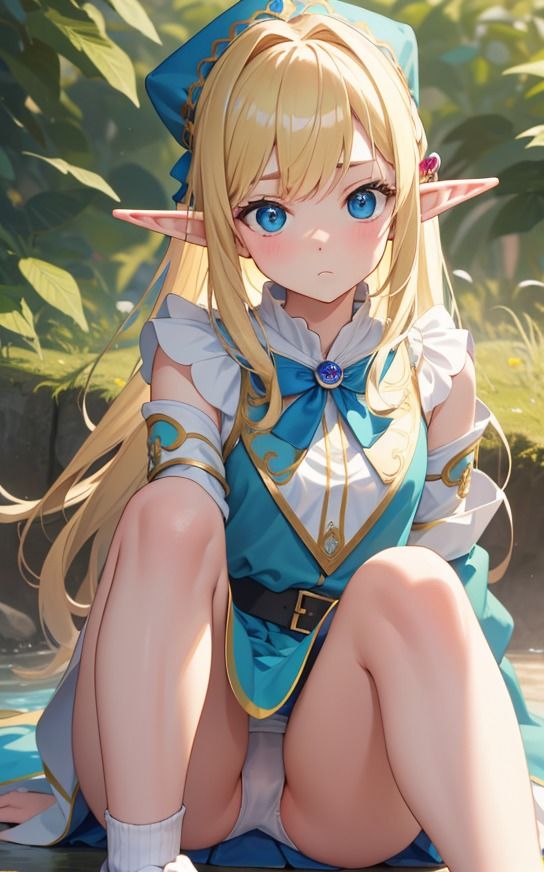 サンプル画像2:【エルフのパンチラ】美少女イラスト集【73枚】(AIカスタムラボ) [d_288943]