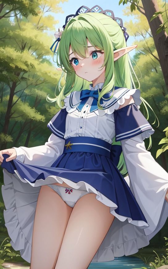 サンプル画像4:【エルフのパンチラ】美少女イラスト集【73枚】(AIカスタムラボ) [d_288943]